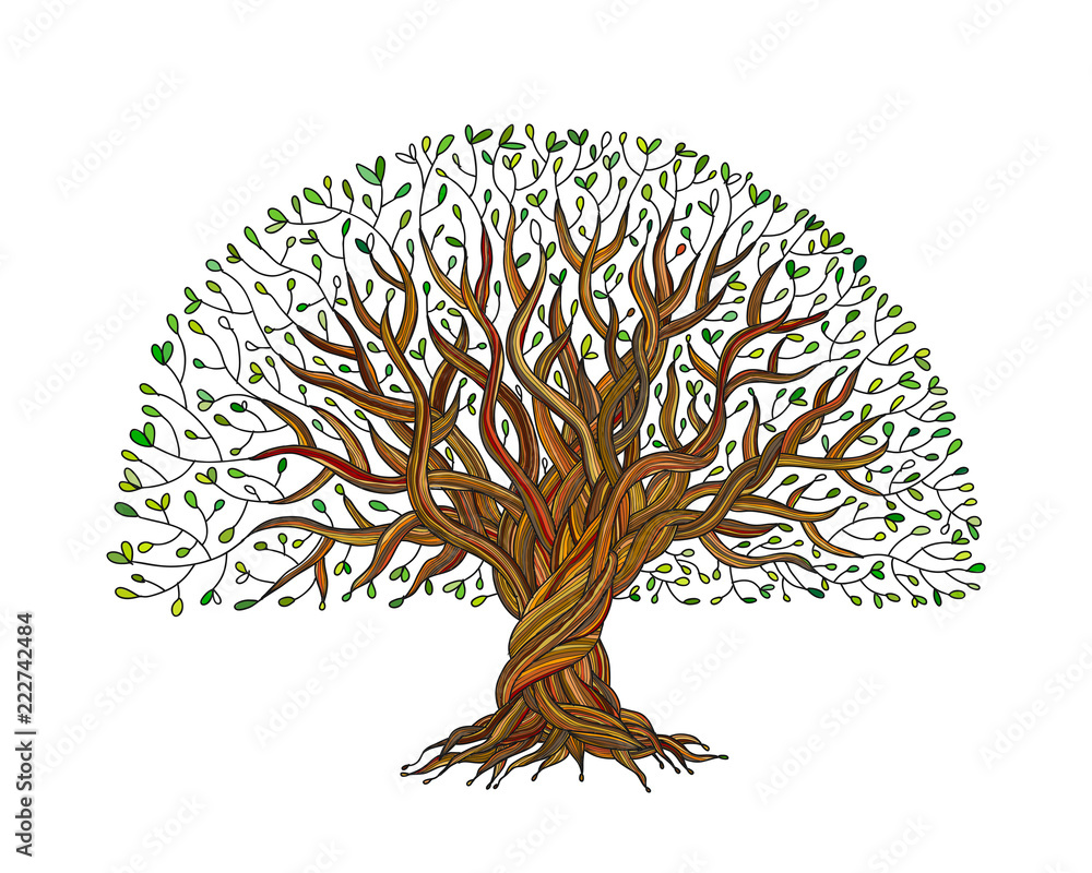 Big tree with roots for your design