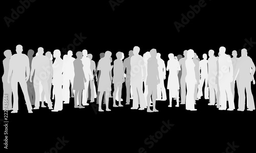 Background with silhouettes of people
