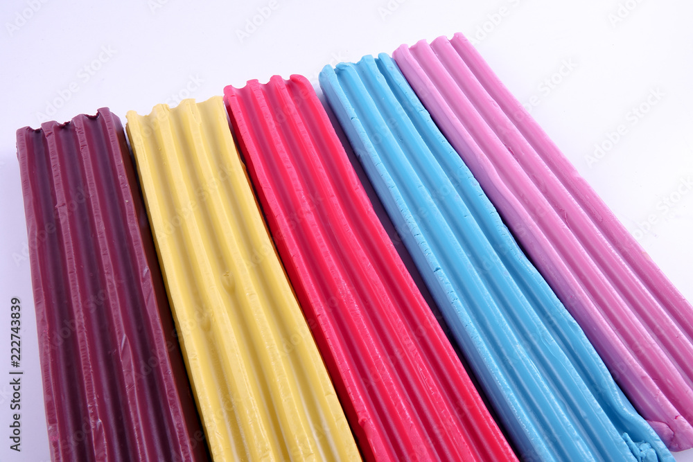 Fototapeta premium Modelling clay of different colors background