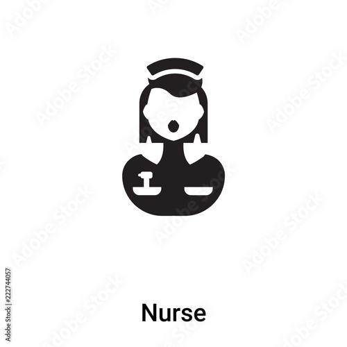 Nurse icon vector isolated on white background, logo concept of Nurse sign on transparent background, black filled symbol