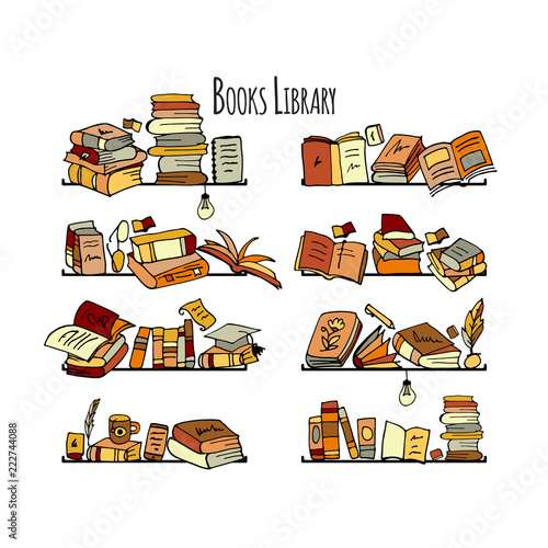 Book shelves, sketch for your design