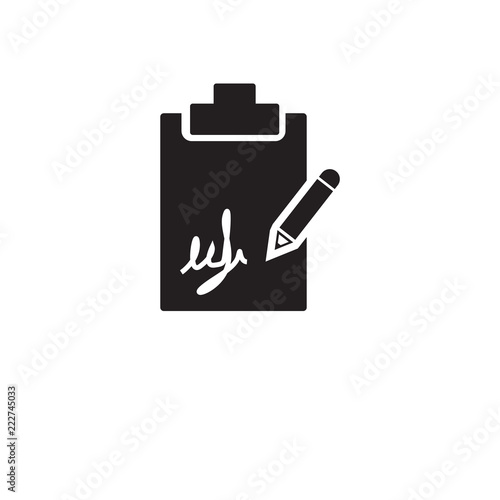 signature icon vector isolated on white background, logo concept of signature sign on transparent background, black filled symbol