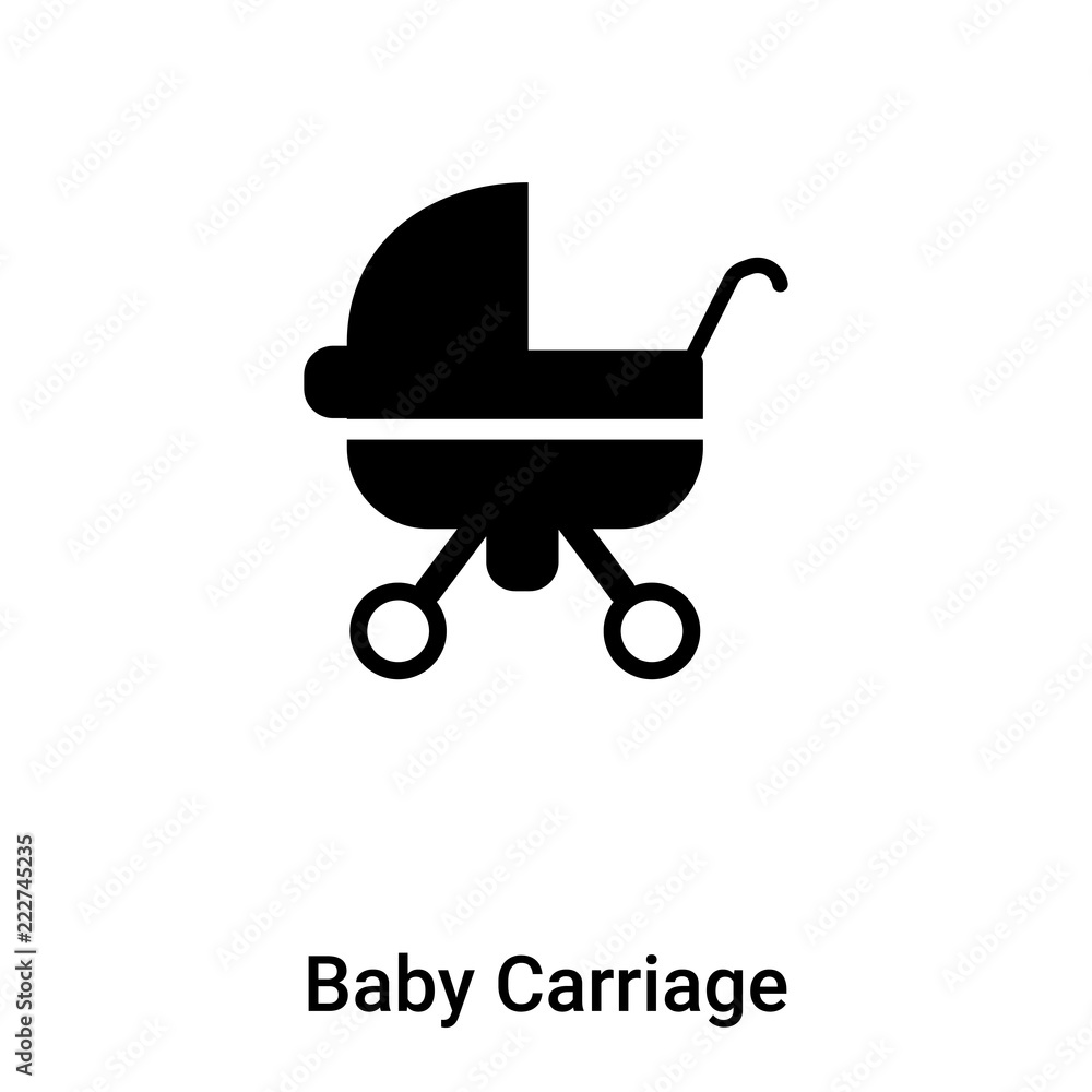 Baby Carriage icon vector isolated on white background, logo concept of Baby Carriage sign on transparent background, black filled symbol Baby Carriage icon vector isolated on white background, logo concept of Baby Carriage sign on transparent background, black filled symbol