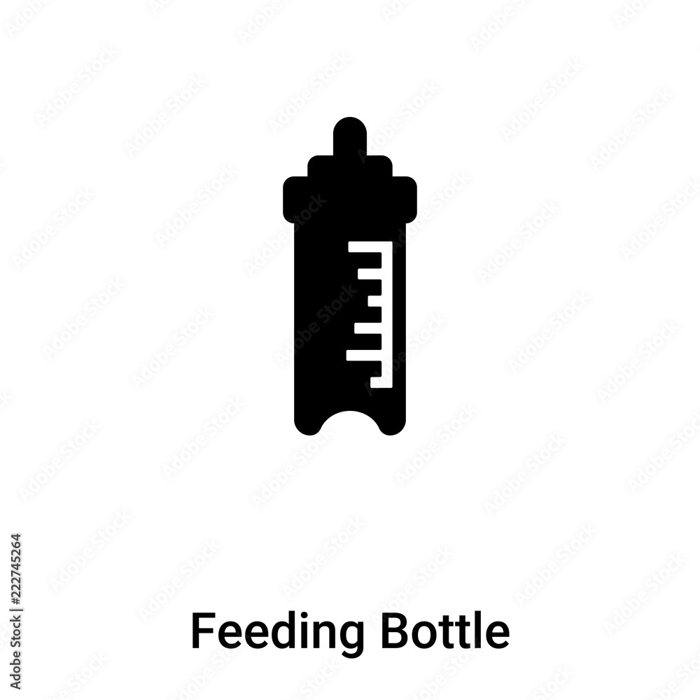 Feeding Bottle icon vector isolated on white background, logo concept of Feeding Bottle sign on transparent background, black filled symbol Feeding Bottle icon vector isolated on white background, logo concept of Feeding Bottle sign on transparent background, black filled symbol