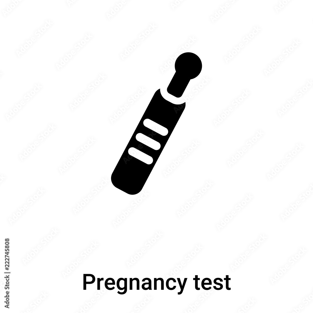 Pregnancy test icon vector isolated on white background, logo concept of Pregnancy test sign on transparent background, black filled symbol Pregnancy test icon vector isolated on white background, logo concept of Pregnancy test sign on transparent background, black filled symbol