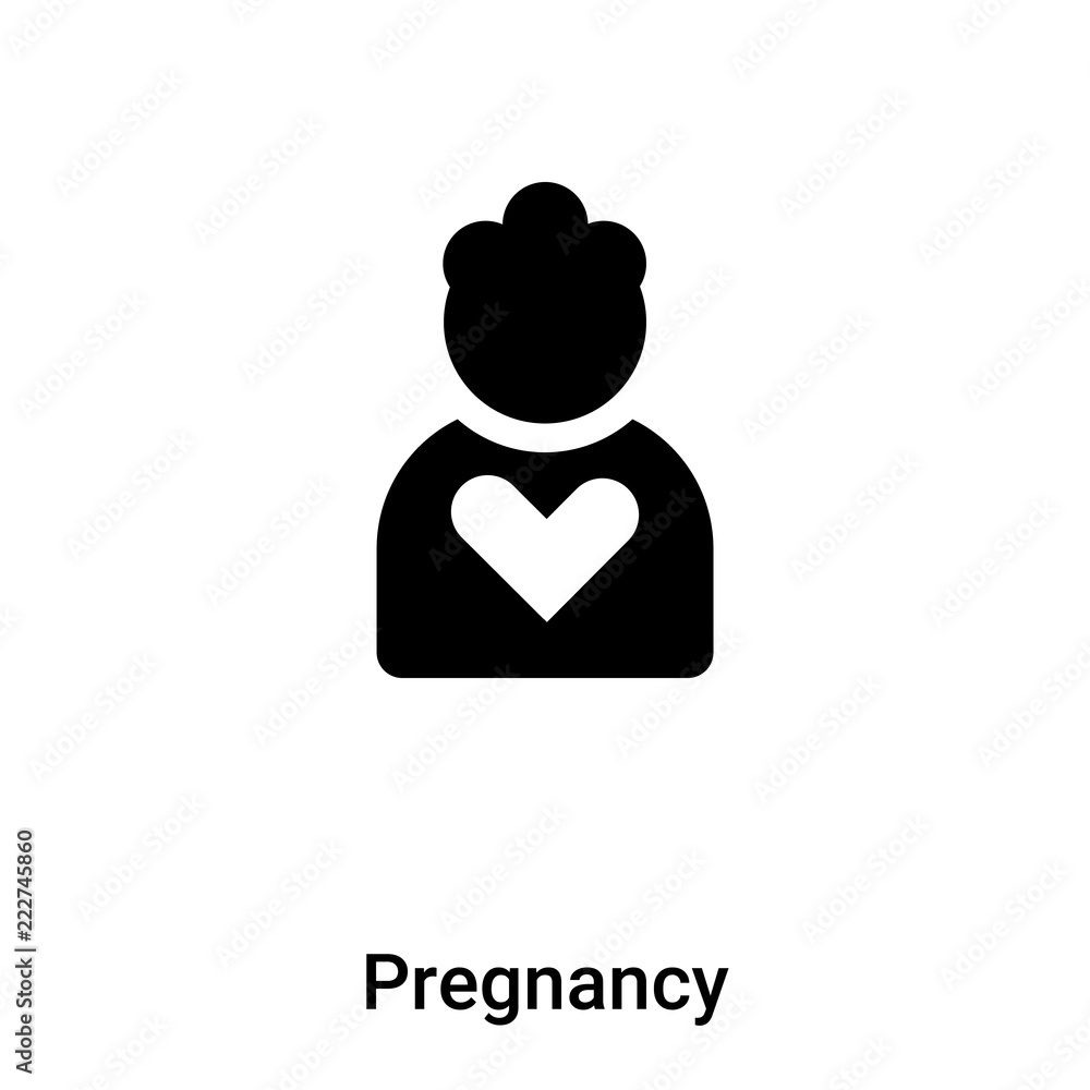 Pregnancy icon vector isolated on white background, logo concept of Pregnancy sign on transparent background, black filled symbol Pregnancy icon vector isolated on white background, logo concept of Pregnancy sign on transparent background, black filled symbol