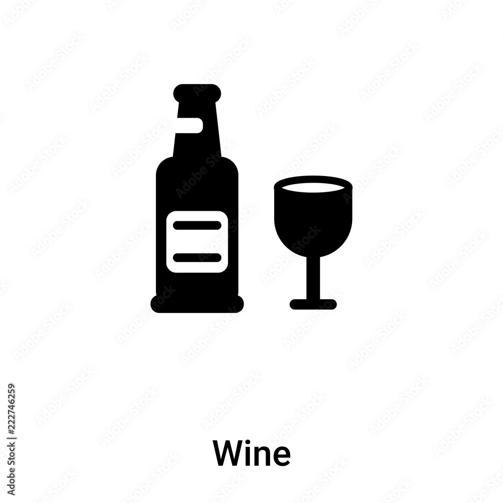 Wine icon vector isolated on white background, logo concept of Wine sign on transparent background, black filled symbol Wine icon vector isolated on white background, logo concept of Wine sign on transparent background, black filled symbol