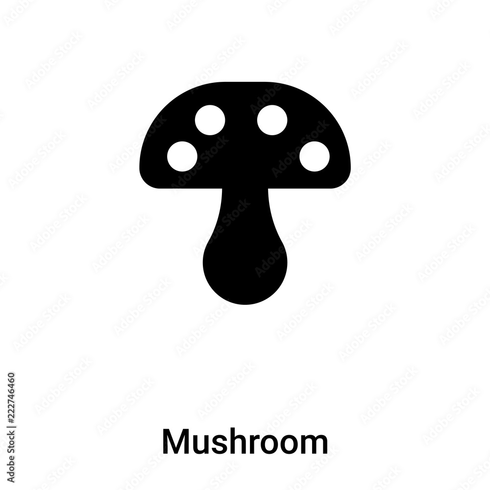 Mushroom icon vector isolated on white background, logo concept of Mushroom sign on transparent background, black filled symbol Mushroom icon vector isolated on white background, logo concept of Mushroom sign on transparent background, black filled symbol