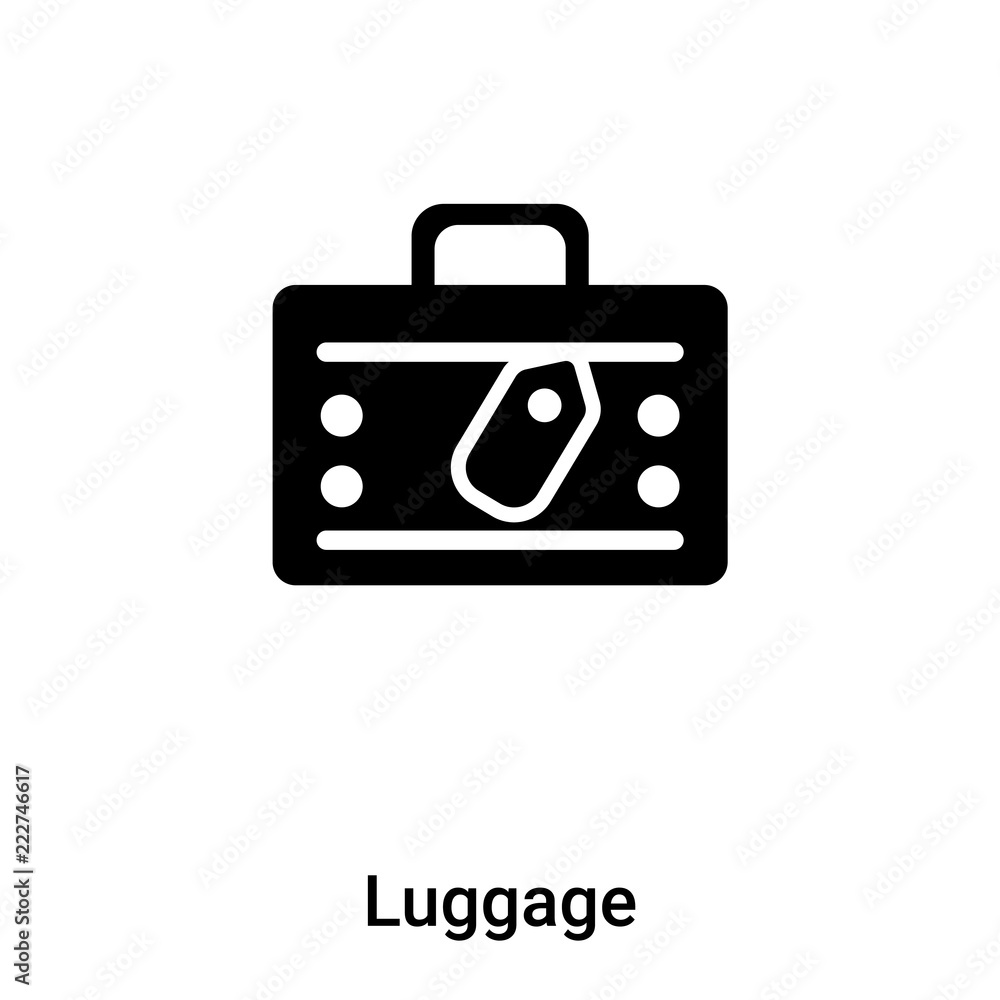 Luggage icon vector isolated on white background, logo concept of Luggage sign on transparent background, black filled symbol Luggage icon vector isolated on white background, logo concept of Luggage sign on transparent background, black filled symbol
