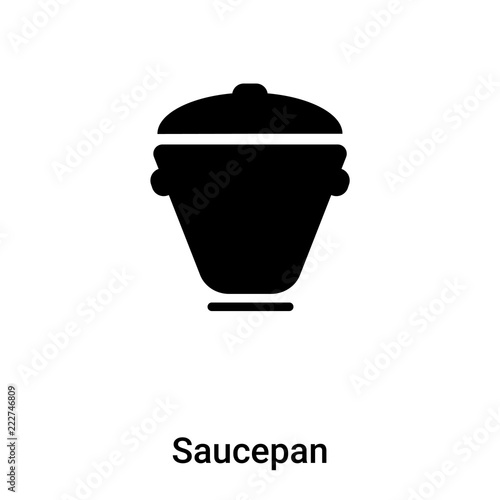 Saucepan icon vector isolated on white background, logo concept of Saucepan sign on transparent background, black filled symbol