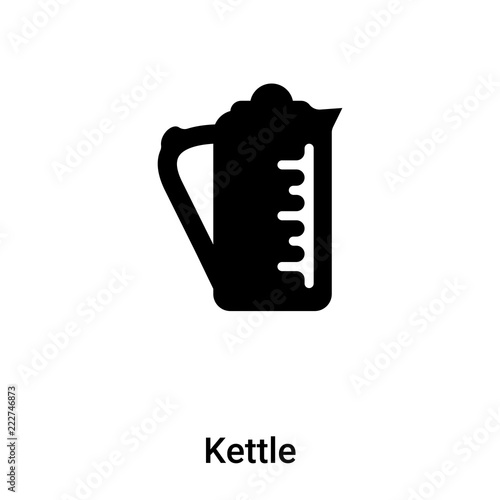 Kettle icon vector isolated on white background, logo concept of Kettle sign on transparent background, black filled symbol