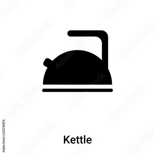 Kettle icon vector isolated on white background, logo concept of Kettle sign on transparent background, black filled symbol