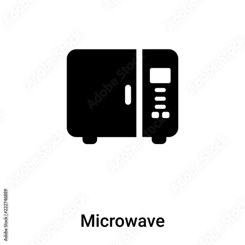 Microwave icon vector isolated on white background, logo concept of Microwave sign on transparent background, black filled symbol