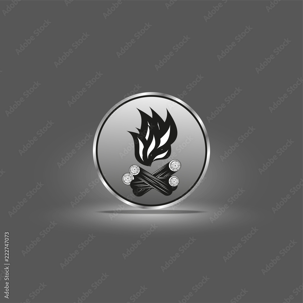 Bonfire. Vector icon. Black and white image Bonfire. Vector icon. Black and white image