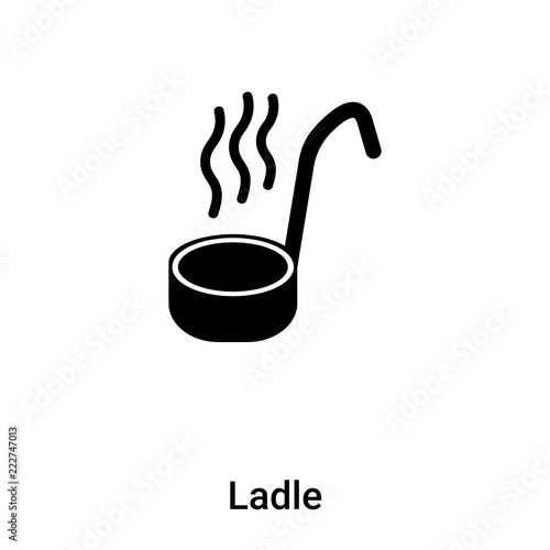 Ladle icon vector isolated on white background, logo concept of Ladle sign on transparent background, black filled symbol
