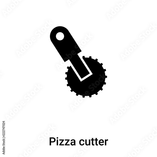 Pizza cutter icon vector isolated on white background, logo concept of Pizza cutter sign on transparent background, black filled symbol
