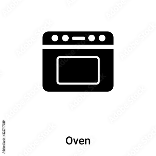 Oven icon vector isolated on white background, logo concept of Oven sign on transparent background, black filled symbol