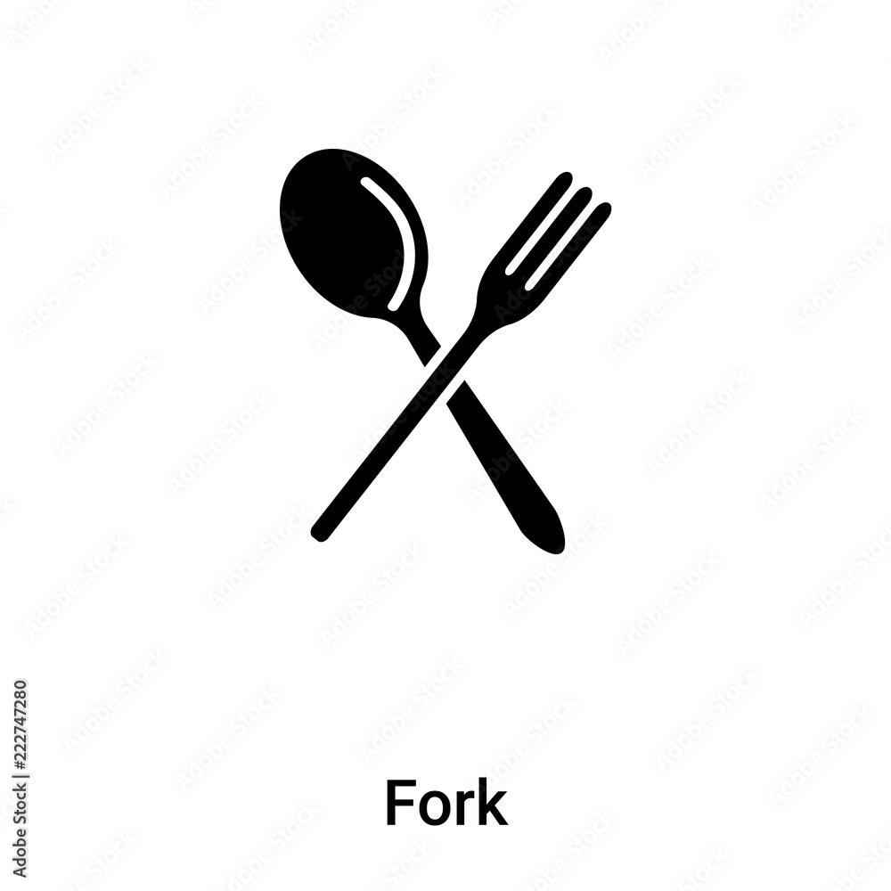 Fork icon vector isolated on white background, logo concept of Fork sign on transparent background, black filled symbol Fork icon vector isolated on white background, logo concept of Fork sign on transparent background, black filled symbol