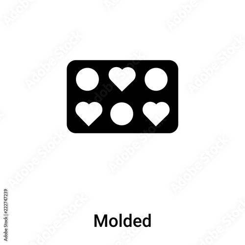 Molded icon vector isolated on white background, logo concept of Molded sign on transparent background, black filled symbol