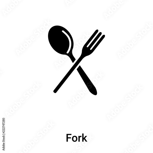 Fork icon vector isolated on white background, logo concept of Fork sign on transparent background, black filled symbol
