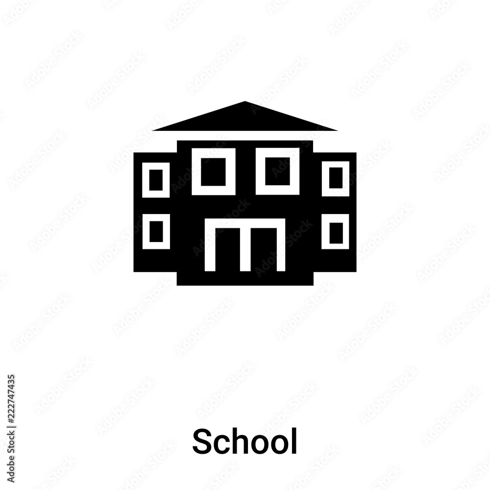 School icon vector isolated on white background, logo concept of School sign on transparent background, black filled symbol School icon vector isolated on white background, logo concept of School sign on transparent background, black filled symbol