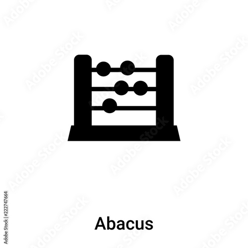 Abacus icon vector isolated on white background, logo concept of Abacus sign on transparent background, black filled symbol
