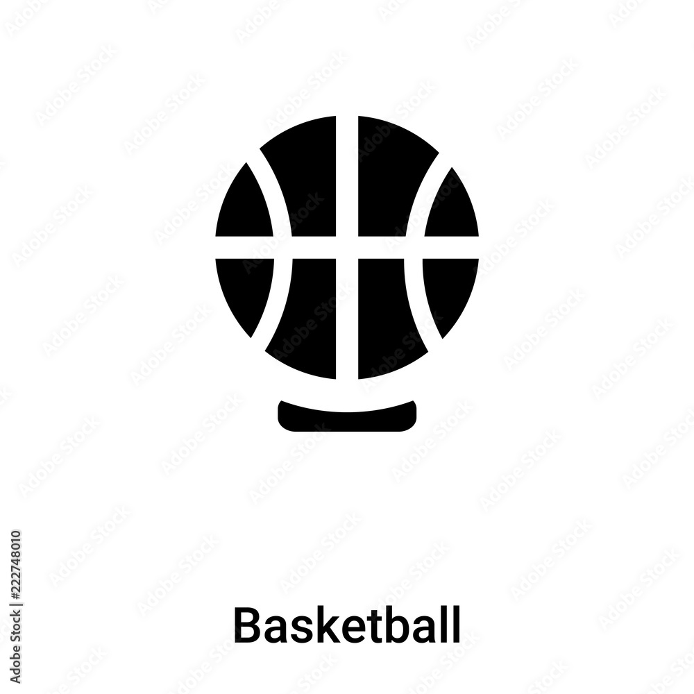 Basketball icon vector isolated on white background, logo concept of Basketball sign on transparent background, black filled symbol Basketball icon vector isolated on white background, logo concept of Basketball sign on transparent background, black filled symbol