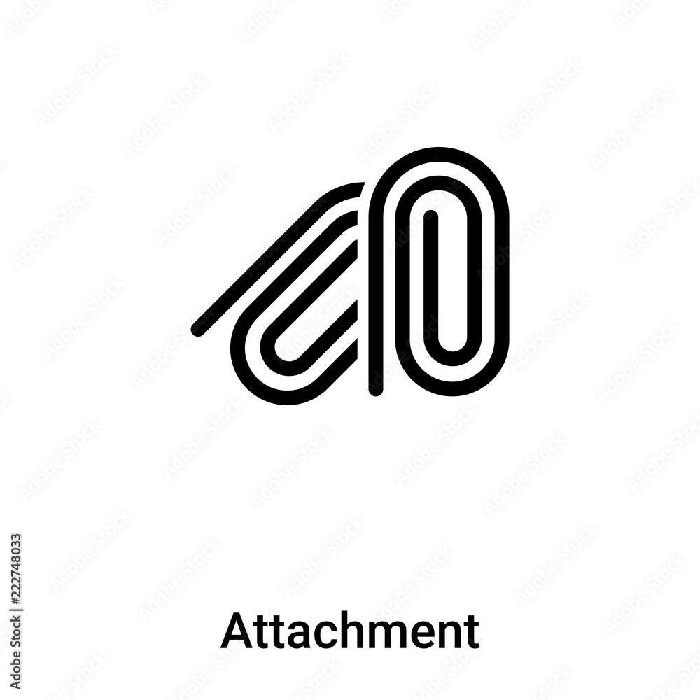 Attachment icon vector isolated on white background, logo concept of Attachment sign on transparent background, black filled symbol Attachment icon vector isolated on white background, logo concept of Attachment sign on transparent background, black filled symbol