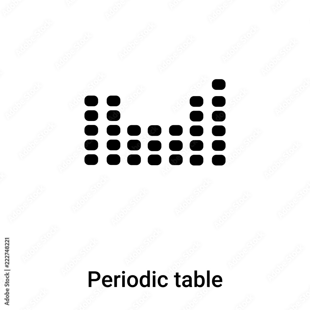 Periodic table icon vector isolated on white background, logo concept of Periodic table sign on transparent background, black filled symbol Periodic table icon vector isolated on white background, logo concept of Periodic table sign on transparent background, black filled symbol
