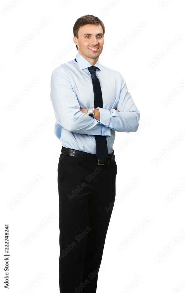 Smiling businessman, over white Smiling businessman, over white