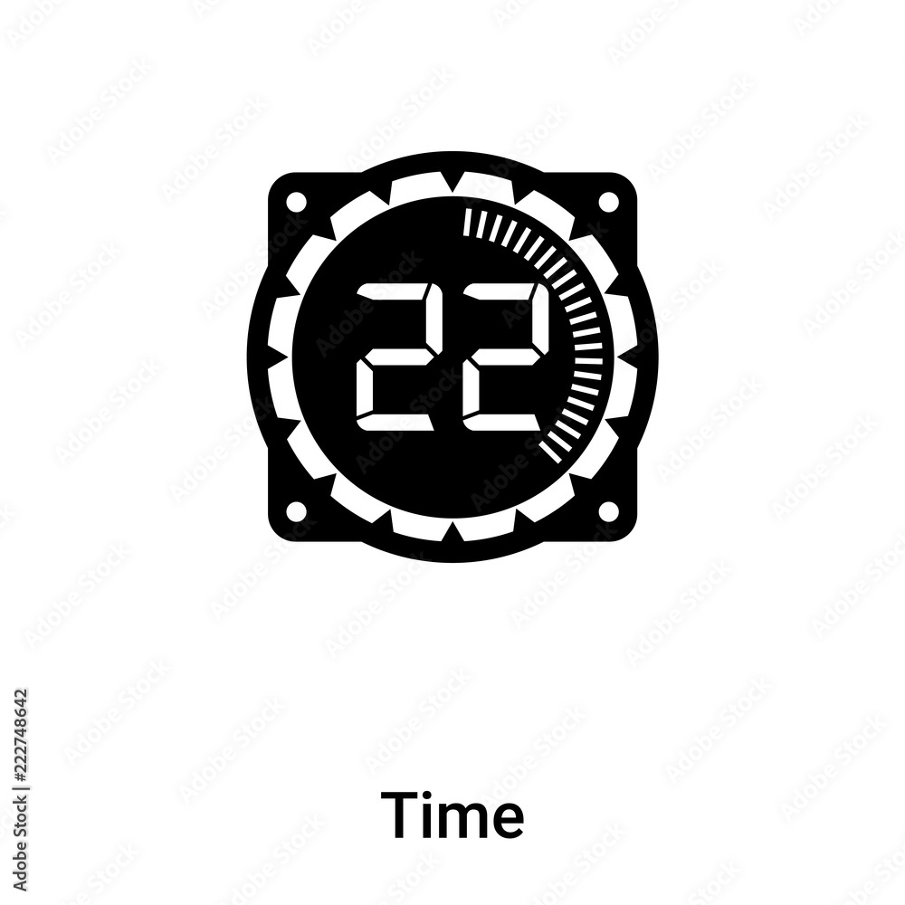 Time icon vector isolated on white background, logo concept of Time sign on transparent background, black filled symbol