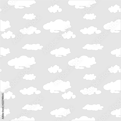 Sky with clouds seamless pattern.Can be used for wallpaper,fabric, web page background, surface textures.