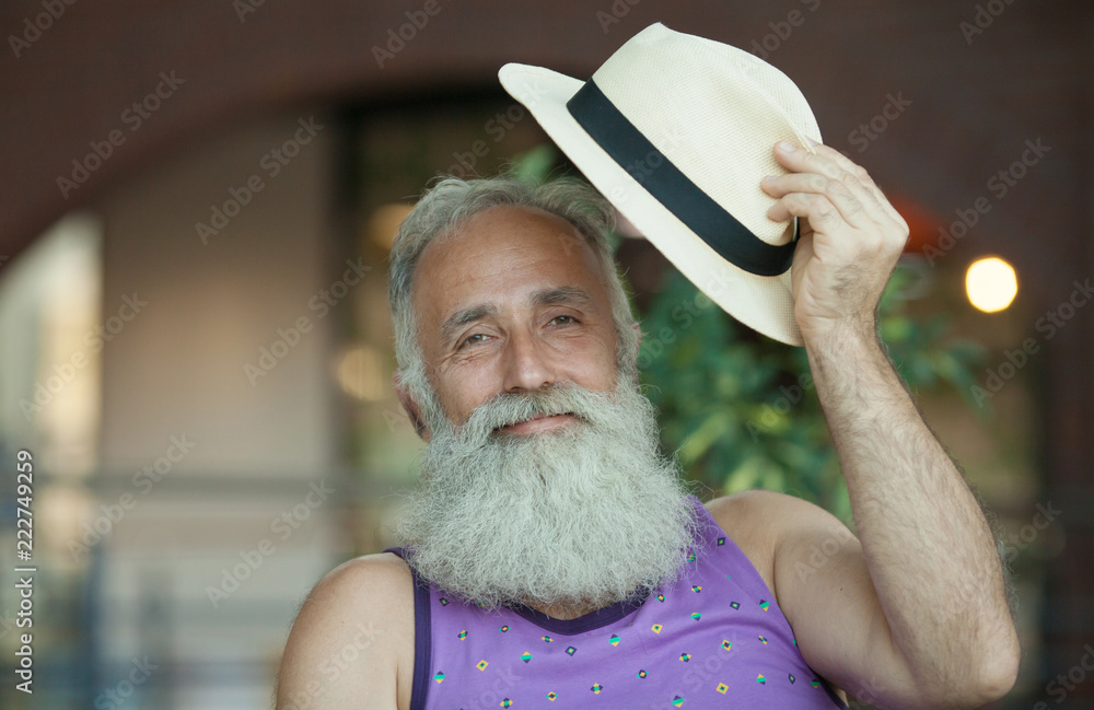 straw fedora hat. Stock Photo 