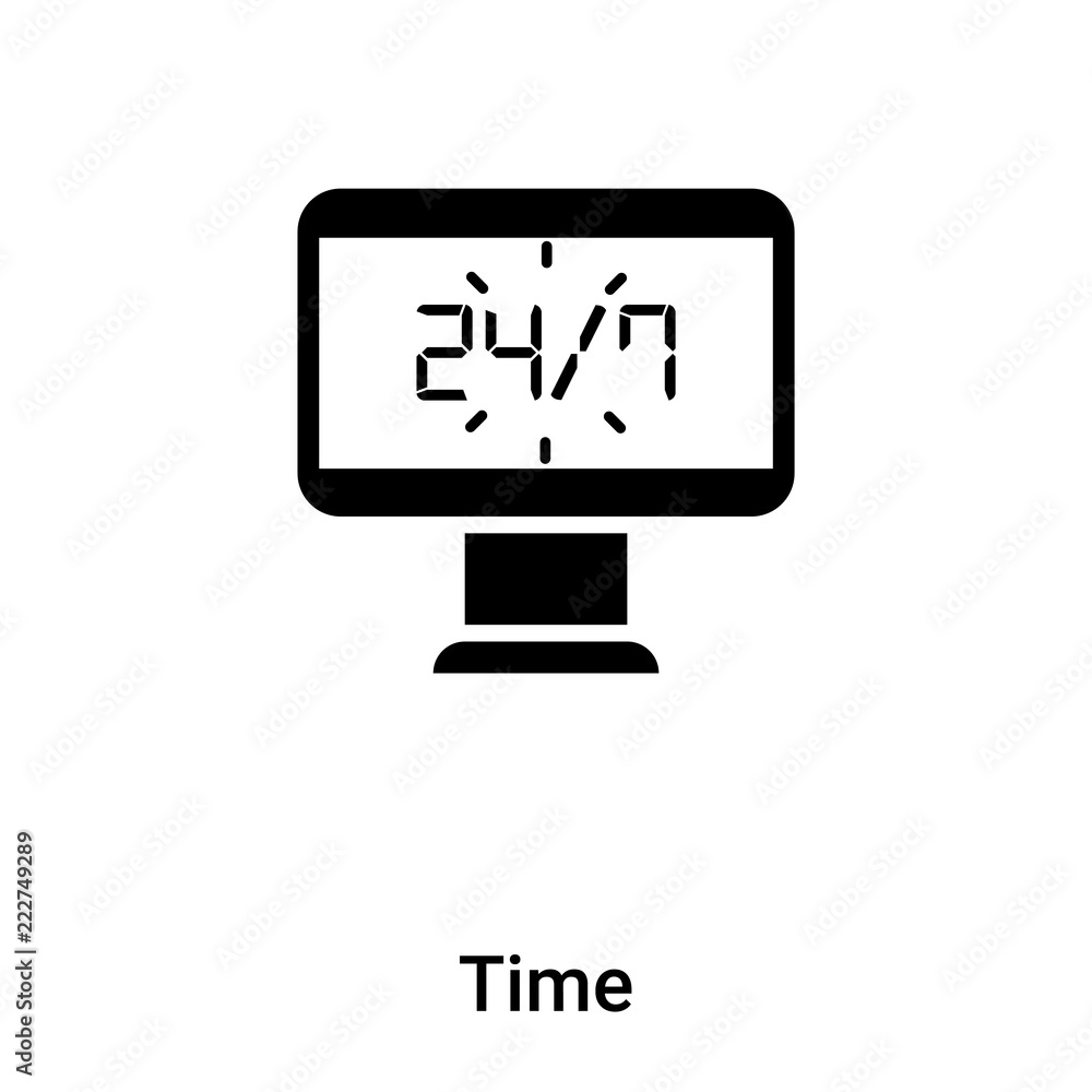 Time icon vector isolated on white background, logo concept of Time sign on transparent background, black filled symbol Time icon vector isolated on white background, logo concept of Time sign on transparent background, black filled symbol