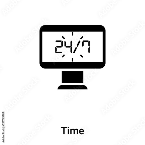 Time icon vector isolated on white background, logo concept of Time sign on transparent background, black filled symbol