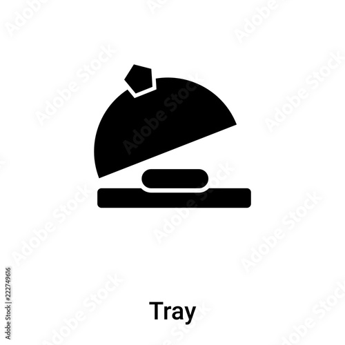 Tray icon vector isolated on white background, logo concept of Tray sign on transparent background, black filled symbol