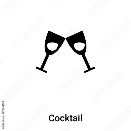 Cocktail icon vector isolated on white background, logo concept of Cocktail sign on transparent background, black filled symbol