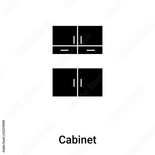 Cabinet icon vector isolated on white background, logo concept of Cabinet sign on transparent background, black filled symbol