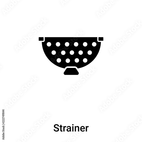 Strainer icon vector isolated on white background, logo concept of Strainer sign on transparent background, black filled symbol