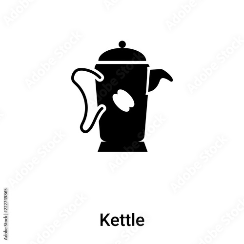 Kettle icon vector isolated on white background, logo concept of Kettle sign on transparent background, black filled symbol