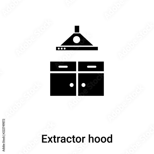 Extractor hood icon vector isolated on white background, logo concept of Extractor hood sign on transparent background, black filled symbol