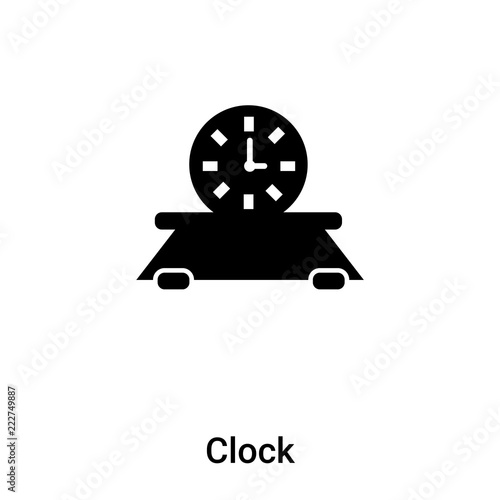 Clock icon vector isolated on white background, logo concept of Clock sign on transparent background, black filled symbol