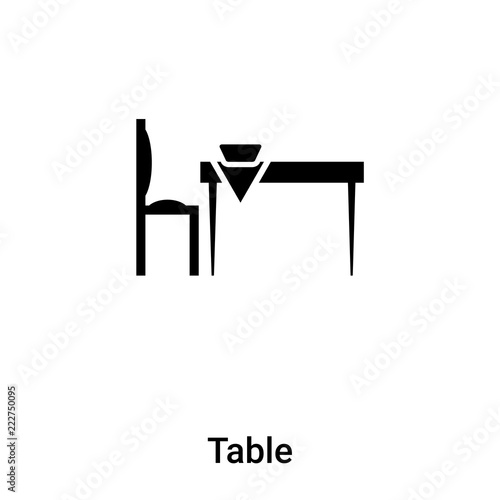 Table icon vector isolated on white background, logo concept of Table sign on transparent background, black filled symbol