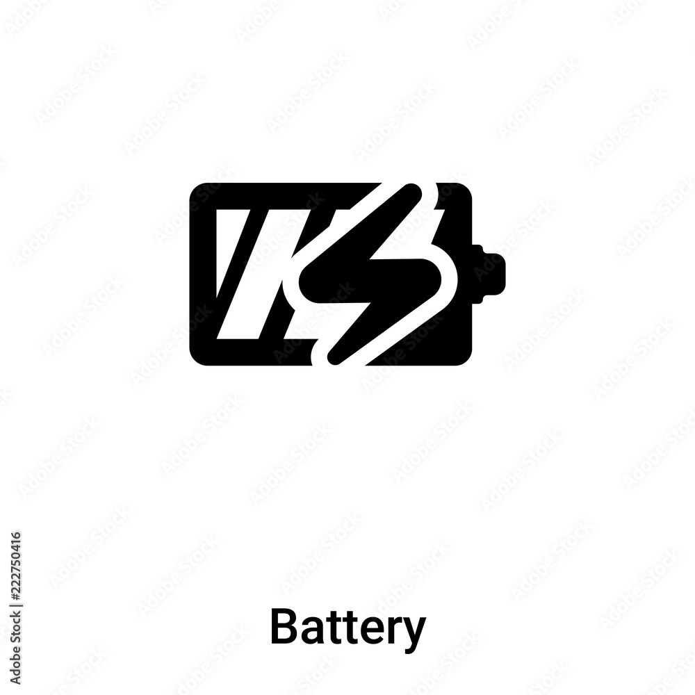 Battery icon vector isolated on white background, logo concept of Battery sign on transparent background, black filled symbol Battery icon vector isolated on white background, logo concept of Battery sign on transparent background, black filled symbol