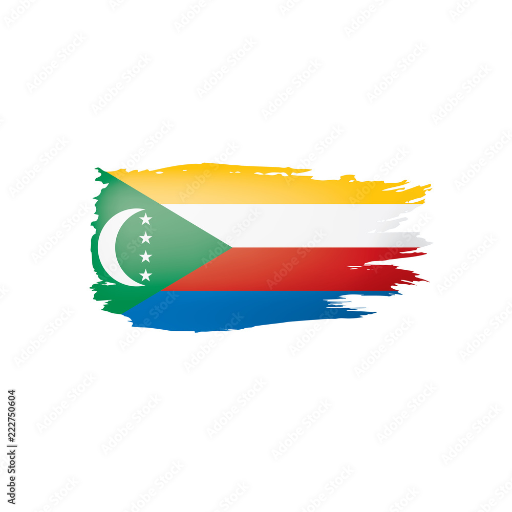 Comoros flag, vector illustration on a white background.