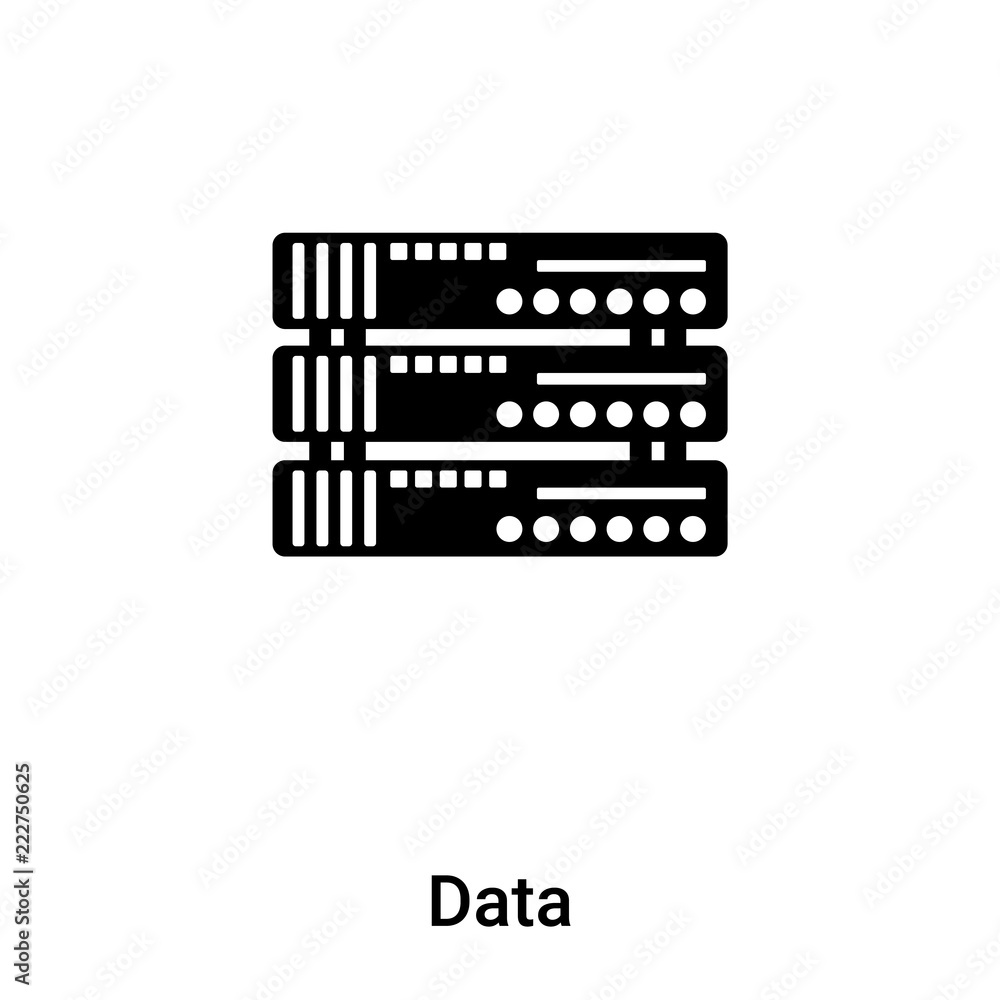 Data icon vector isolated on white background, logo concept of Data sign on transparent background, black filled symbol