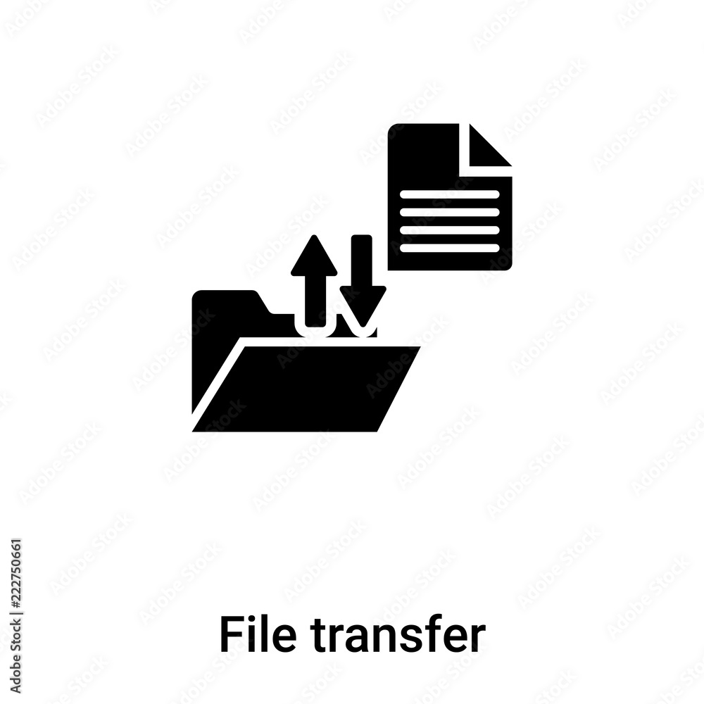 File transfer icon vector isolated on white background, logo concept of File transfer sign on transparent background, black filled symbol File transfer icon vector isolated on white background, logo concept of File transfer sign on transparent background, black filled symbol