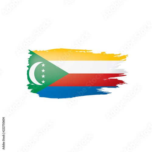 Comoros flag  vector illustration on a white background.