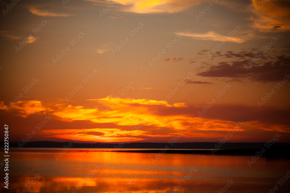 sunset over the sea