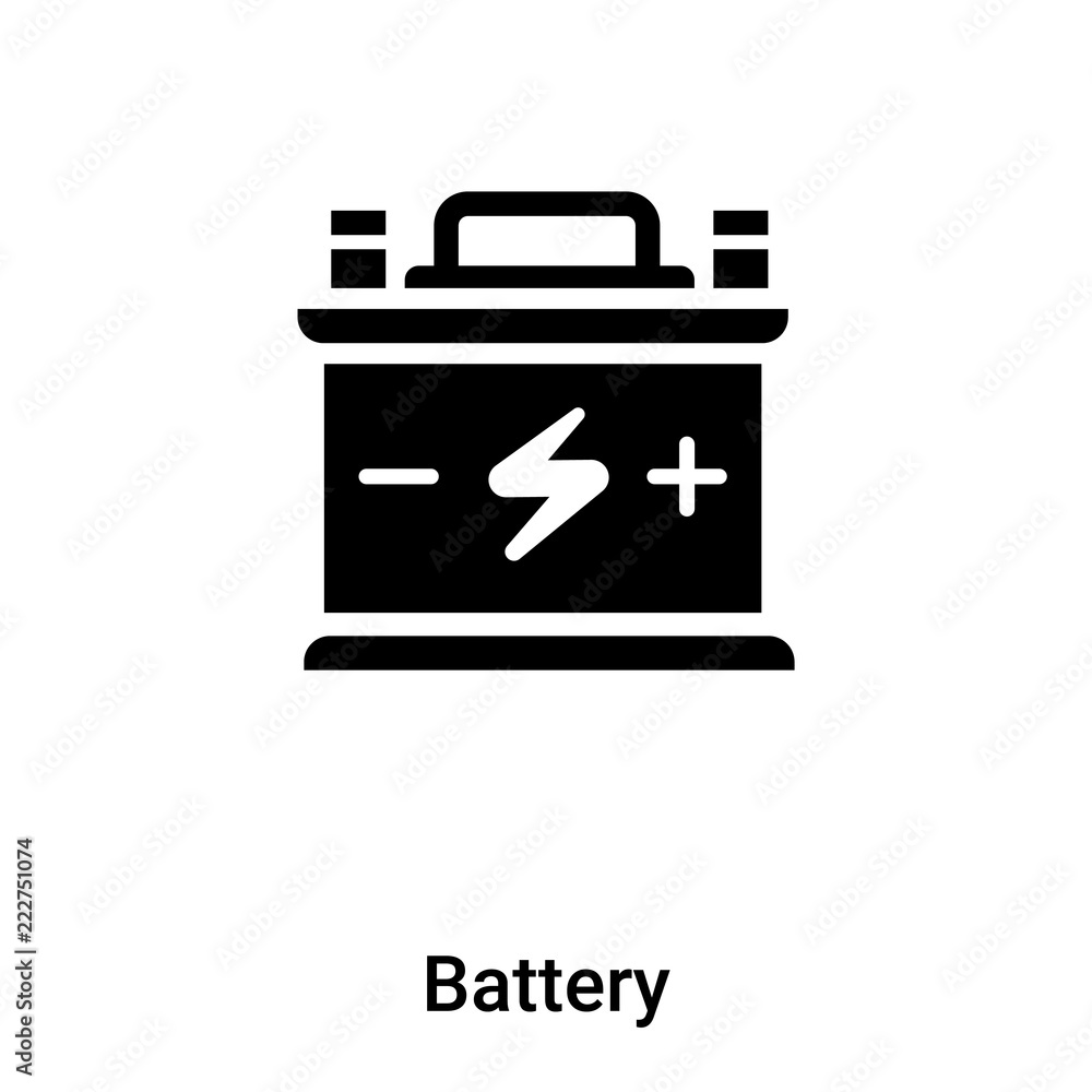 Battery icon vector isolated on white background, logo concept of Battery sign on transparent background, black filled symbol Battery icon vector isolated on white background, logo concept of Battery sign on transparent background, black filled symbol